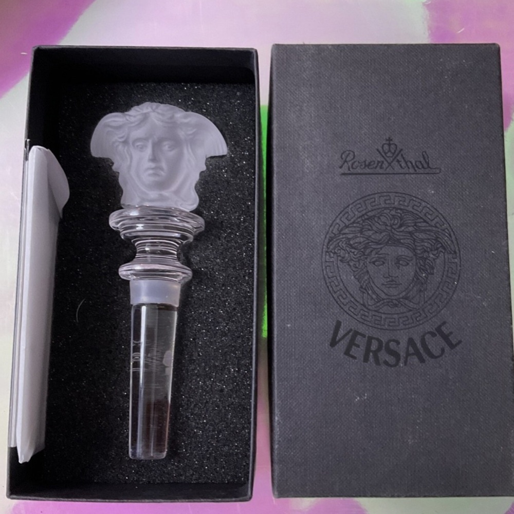 😍😍BNWT RARE AUTHENTIC Rosenthal Versace Lead Crystal Wine Stopper😍😍